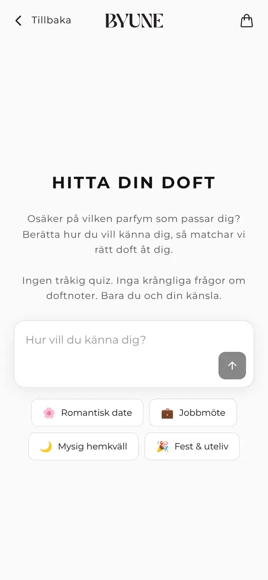 Hitta din doft hos Byune i mobilen
