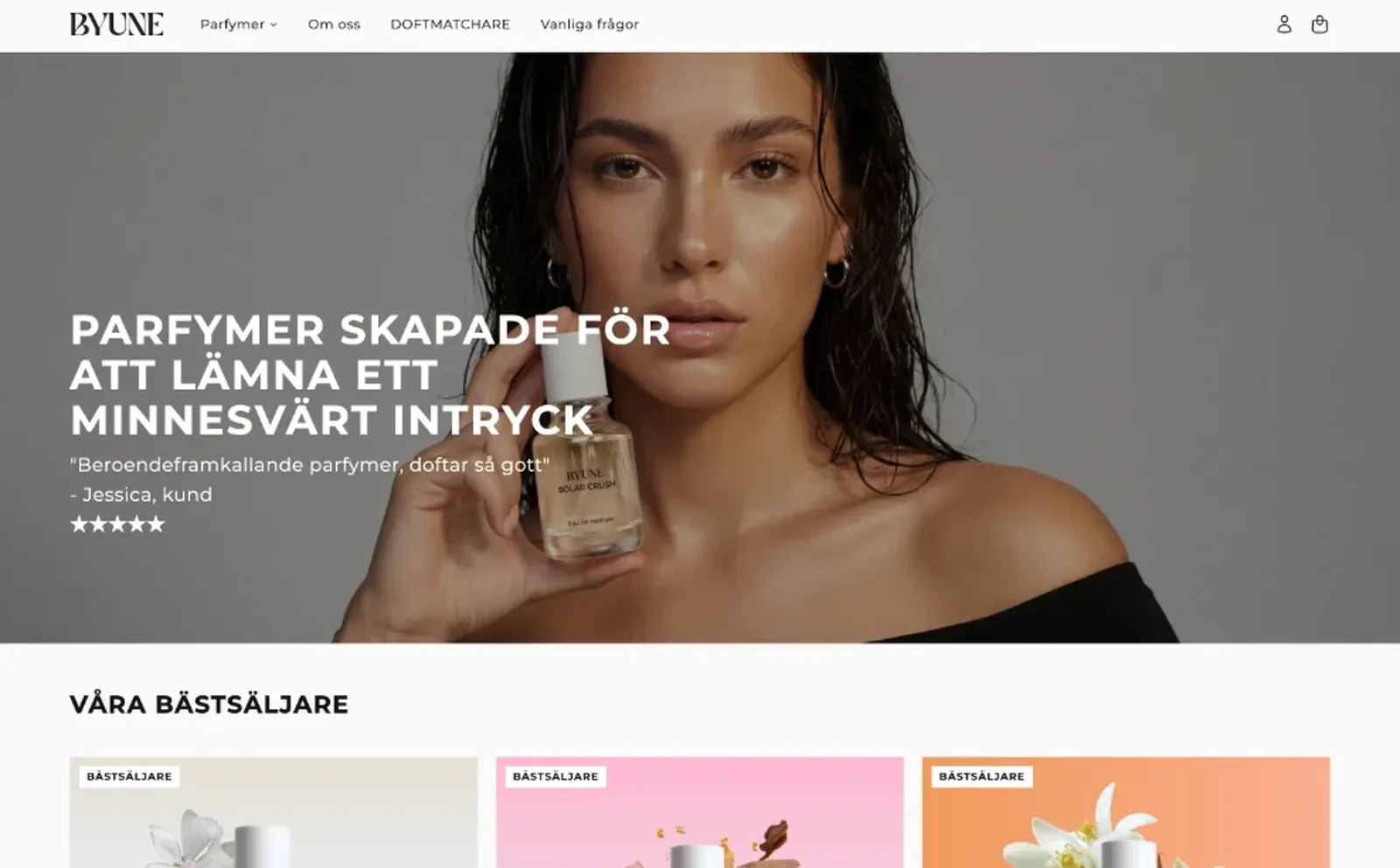 Startsidan för Byune